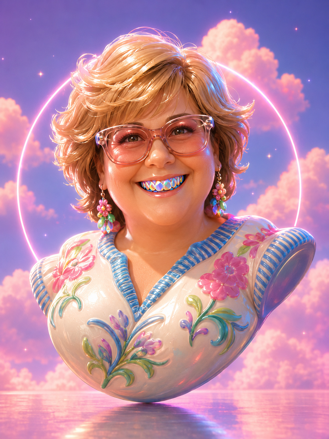 Sample output for Hyper‑Stylized 3D Headshot 3D Floating Caricature